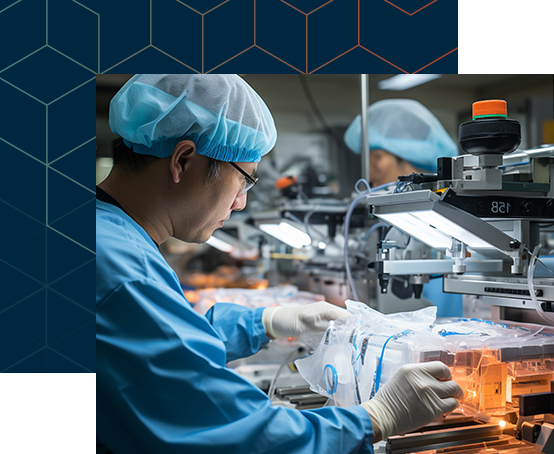 High-speed plastic injection molding machines in action, producing medical components
